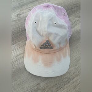 Adidas tie dye OS Pastel Pink and Peach baseball cap